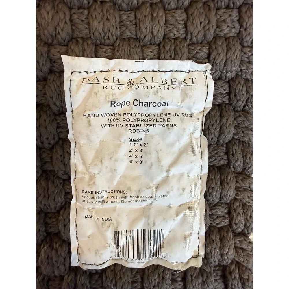 Dash & Albert Rope Rug Swatches Lot Of 2 Sprout & Charcoal Woven Polypropylene